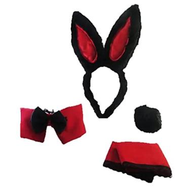 Imagem de IMPERADORES DA FOLIA Kit Fantasia Coelhinho Assassino Pelucia 4 Pçs - Halloween e Carnaval para Adultos Unissex-adultos