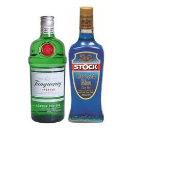 Imagem de Kit Gin Tanqueray 750ml + Licor Curaçau Blue Stock  720ml - Tanqueray