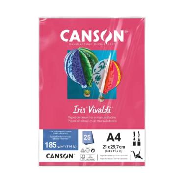 Imagem de CANSON Iris Vivaldi, Papel Colorido A4 em Pacote de 25 Folhas Soltas, Gramatura 185 g/m², Cor Rosa Escuro (11)