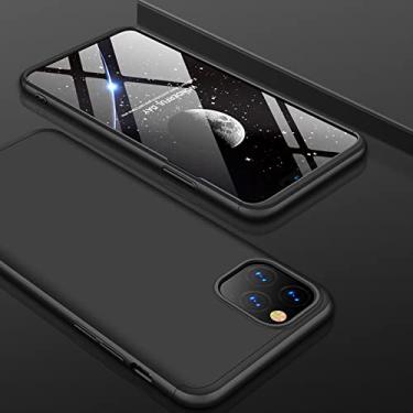 Imagem de Capa de capa completa de 360 graus para iphone 11 Pro 2019 capa com capa de plástico de vidro temperado para iPhone 11 Pro Max Phone, preto, para iPhone 11
