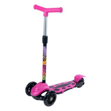 Imagem de Patinete Infantil Power Rosa 3 Rodas Ajustável 40Kg Dm Toys - Dm Toys