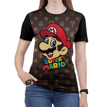 Imagem de Camiseta Super Mario Bros plus size Nintendo Feminina Blusa