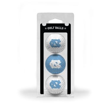 Imagem de Team Golf Bolas de golfe NCAA North Carolina Tar Heels tamanho regulamentado, pacote com 3, impressão colorida e durável do time