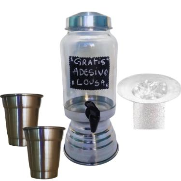 Imagem de Suqueira refresqueira com porta gelo e 2 copos com porta gelo