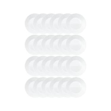 Imagem de Conjunto de Pratos de Sobremesa Duralex Saturno em Vidro 19 cm Branco – 24 Peças