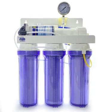 Imagem de Filtro Osmose Reversa 75Gpd Com Manômetro E Bomba Transparen