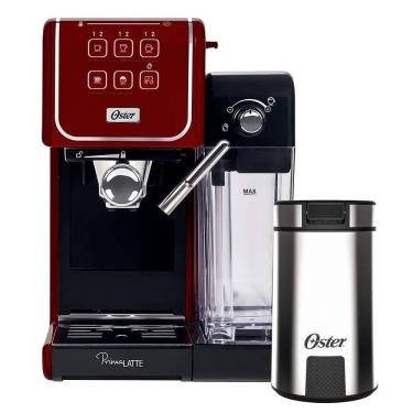 Imagem de Kit Cafeteira Primalatte Touch Red E Moedor De Café Oster - 220v 220v