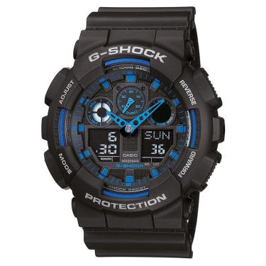 Imagem de Relógio G-Shock GA-100 Preto/Azul  masculino