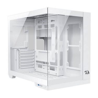 Imagem de Gabinete Gamer Redragon Wideload Pro MidTower S/Fan S/Fonte Vidro Temperado Branco - CA-604W-PRO