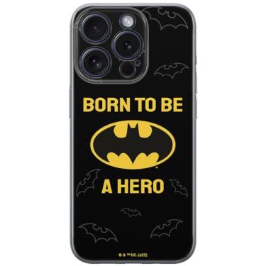 Imagem de ERT GROUP Capa de celular para iPhone 15 PRO original e oficialmente licenciada DC padrão Batman 058 perfeitamente adaptada à forma do celular, capa feita de TPU