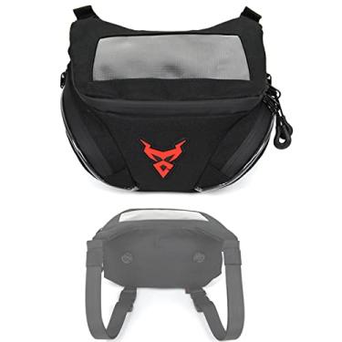Imagem de FUUBAMB00 Bolsa de motocicleta portátil, à prova de chuva e expansível, bolsa de navegação para celular, design de tela sensível ao toque, bolsa de cabeça de scooter, vermelha, 22 x 18 x 12 cm