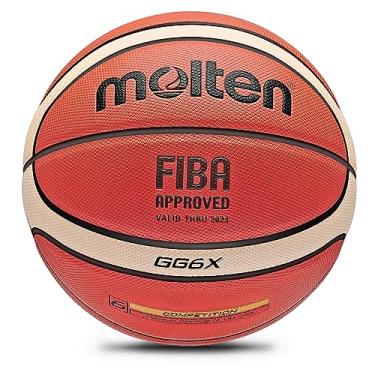 Imagem de Molten Basketball Certificação Oficial Competição Basquete Bola Padrão Bola de Treinamento Masculina e Feminina Equipe Basquetebol (Molten GG6X)
