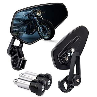 Imagem de Espelhos de extremidade de barra de motocicleta compatíveis com Honda GROM MSX125 Kawasaki Z650 Z125 Z900 Z750 SV650 Yamaha MT-07 MT-03 MT-09 MT-10 FZ09 Suzuki GS-F1250 7/8" espelhos retrovisores de extremidade de barra CNC para motocicleta