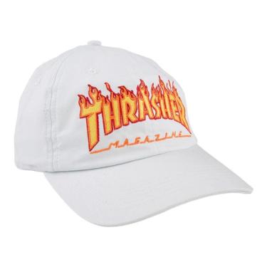 Imagem de Boné Masculino Thrasher Dad Hat Flame Logo White - BRANCO-Masculino