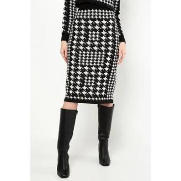 Imagem de Saia Mídi Justa Em Tricot Com Padronagem Pied De Poule-Feminino