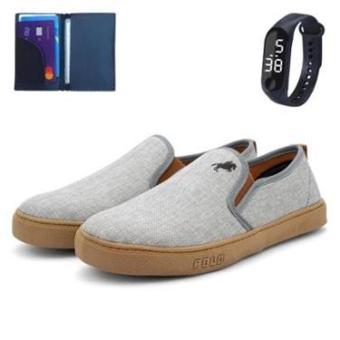 Imagem de Tênis Sapatênis Masculino Slip On Com Carteira E Relógio 2300-Masculino