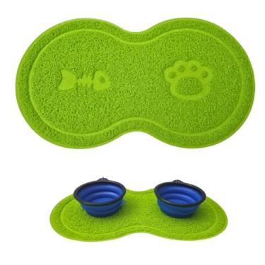 Imagem de Tapete Pet em PVC, Jogo Americano, Tapete Pet para Comedouro e Bebedouro, Caixa de Areia, Gatos e Cachorros, Limpeza e Organização, Fácil Limpar e Higienizar. 46x25cm (Verde, Único)
