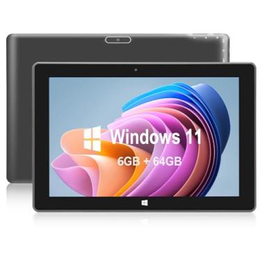 Imagem de KBJPADS 6GB RAM 64GB ROM Windows 11 Tablets computador, 10,1 polegadas Windows Tablet Home, Intel Celeron, IPS 1280x800 2,8 GHz, câmera dupla 2MP + 5MP