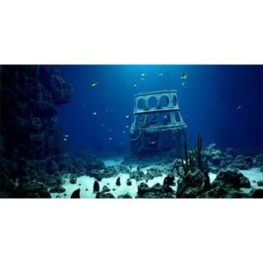 Imagem de Dtekoj Fundo natural de aquário subaquático de 122 x 50 cm, imagens 3D fundo de decoração de aquário de recifes de peixes, com fita dupla face de 8 EVA