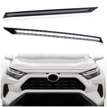 Imagem de KEEGTBOX Switchback Lâmpada de LED DRL de neblina frontal branca/âmbar luz de corrida diurna flash sequencial recurso de seta compatível com Toyota RAV4 SUV LE XLE Limited 2019 2020 2021 2022 (lentes fumê )