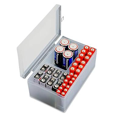 Imagem de Caixa organizadora de armazenamento de bateria, pacote com 2 capas. Armazena tamanhos AAA, AA, C e D. Comporta até 34 baterias por pacote. da Massca