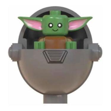 Imagem de Baby Yoda Aeroba Mandalorian Boneco Blocos Montar Star Wars