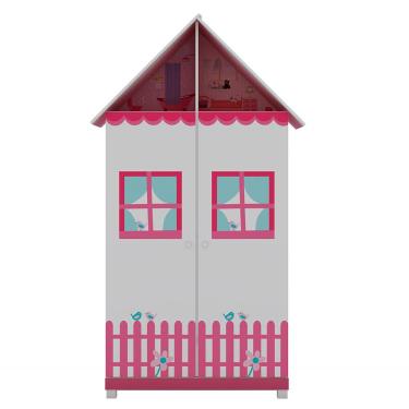 Imagem de Guarda-Roupa Infantil 2 Portas 2 Gavetas Casinha Gelius - Rosa