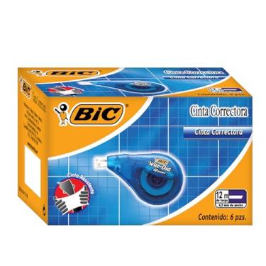 Imagem de Corretivo em Fita BIC Super Tape, 12 metros, Formato Anatômico, 891821, 6 unidades, Correção Istantânea