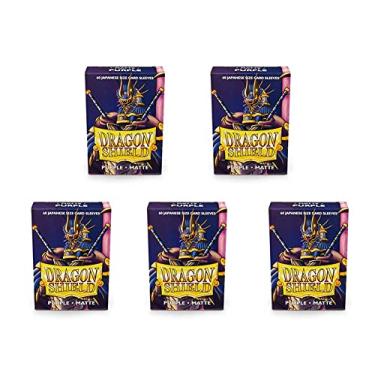 Imagem de 5 Packs Dragon Shield Matte Mini Japanese Purple 60 ct Card Sleeves Value Bundle!