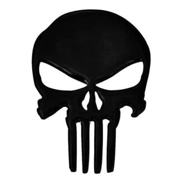 Imagem de Adesivo Caveira Justiceiro Punisher Preto Para Moto - Marçon