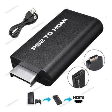 Imagem de Adaptador Conversor Ps2 Audio Vídeo Av Para Cabo Hdmi Tv8 - Rhos