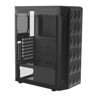 Imagem de Gabinete Gamer Alseye Pinwheel Mesh, Mid-Tower, Lateral de Vidro, Pret