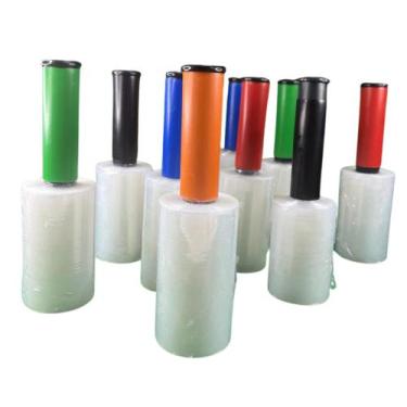 Imagem de 20 Rolos Filme Stretch 100mm Embala Tudo Protetor De Volante C/Cabo - 