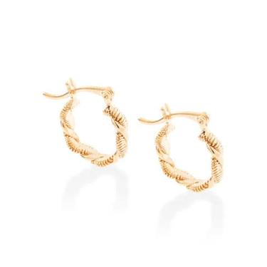 Imagem de Brincos banhado ouro 3x 24k 18k e 22k feminino argola pequena rommanel