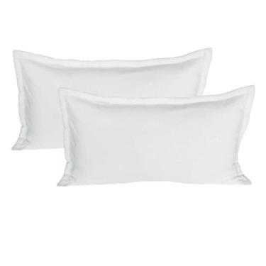 Imagem de Kit 02 Porta Travesseiros King 50x90 Cm em Malha 100% Algodão Branco A