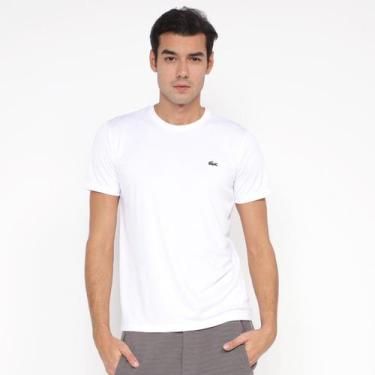 Imagem de Camiseta Lacoste Treino Logo Masculina, Branco, M