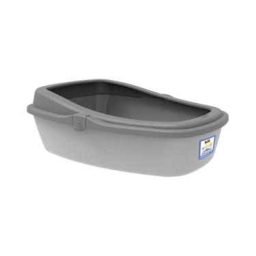 Imagem de Bandeja Sanitária Plast Pet King Cinza para Gatos - Grande