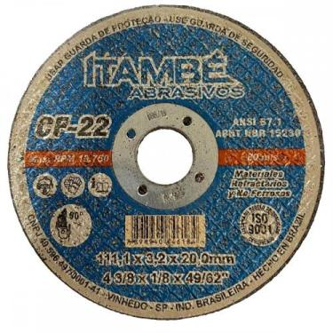 Imagem de Disco Corte Refratario Itambe 4.3/8''X1/8''X 49,62'' - Furo 20Mm - Mak
