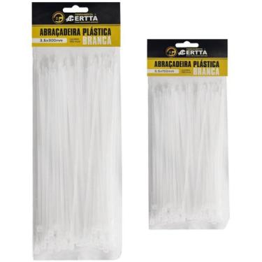 Imagem de Abraçadeiras Nylon Lacre Tairape Cinta Plástica Com 15 30cm Branca 200