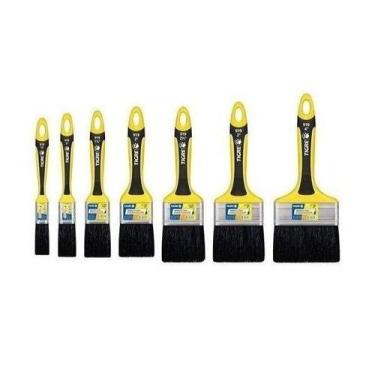 Imagem de Kit 7 pincel trincha premium sintetico preto 919 3/4-4 tigre