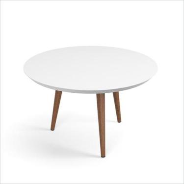 Imagem de Mesa de Centro Decorativa Luna Branco Redonda 67cm Pés Palito  - Patri