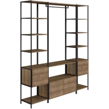 Imagem de Closet 3 Estantes Industrial Steel Quadra Artesano 180 cm (largura) MD