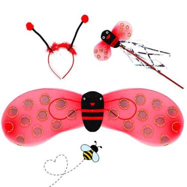 Imagem de Fantasia Asa De Abelha Infantil Com Acessórios - Bela Import, Vermelho