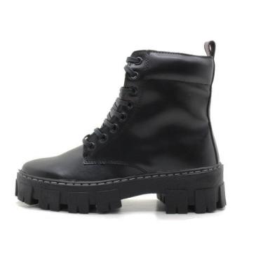 Imagem de Coturno Feminino Solado Tratorado Form's, Preto, 36