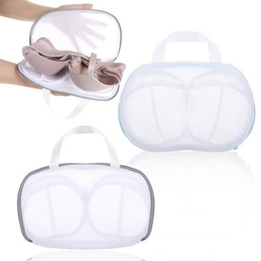 Imagem de AOZUO Pacote com 2 sacos de lavagem de sutiã para lavanderia, bolsa de lingerie, sutiã de rede de lavagem com zíper, protetor de lavador de sutiã reutilizável para máquina de lavar roupas delicadas