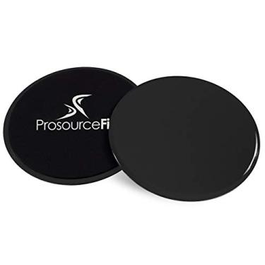 Imagem de ProsourceFit Discos de exercício deslizantes centrais, sliders de dupla face para uso em qualquer superfície em casa ou academia para exercícios de corpo inteiro, conjunto com 2