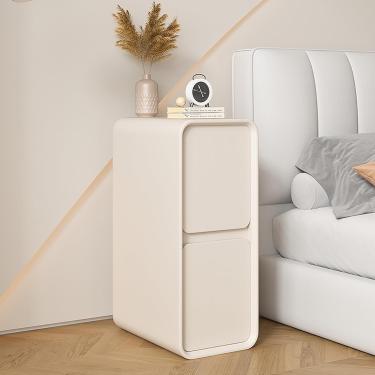 Imagem de Mesa de cabeceira com gavetas, mesa de cabeceira estreita pequena com gaveta de armazenamento - armário de cabeceira para quarto, bege, 20x40x50cm