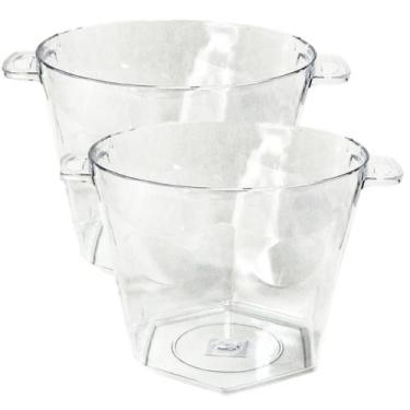 Imagem de Balde Gelo Acrílico Cerveja Champanhe Bebida 4250ml Kit 2pçs - Lsc Toy