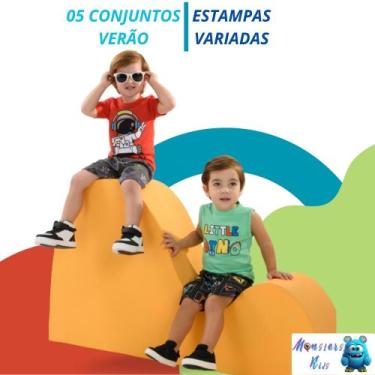 Imagem de Kit 10 Peças Verão 5 camisas e 5 shorts Menino - Monsters Kids, 6