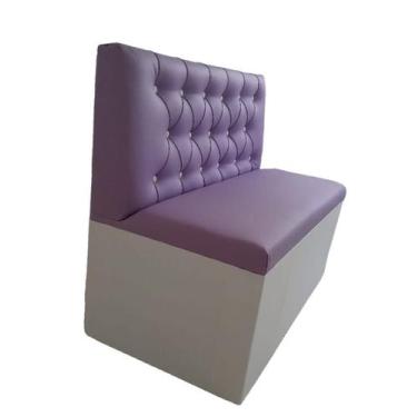 Imagem de Poltrona Booth 1.10m 2 Lugares Lilás E Branco - O REI DAS POLTRONAS